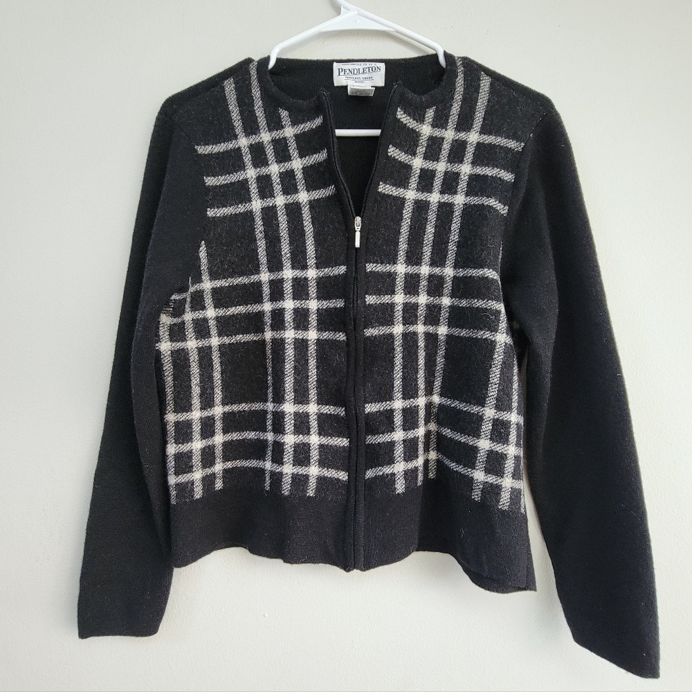 Pendleton Merino Wool Zip Up Cardigan Women's Size PM Preppy Layers Academia